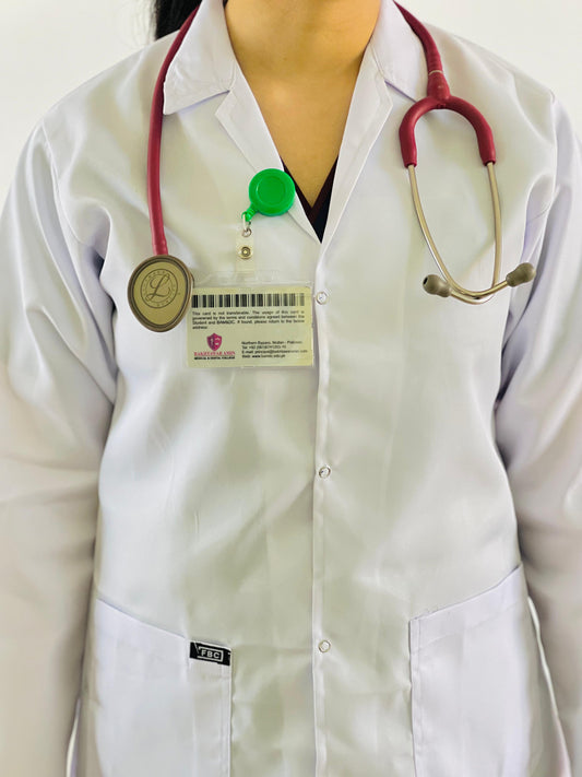 Premium Wrinkle Free Female Back Belt Lab coat