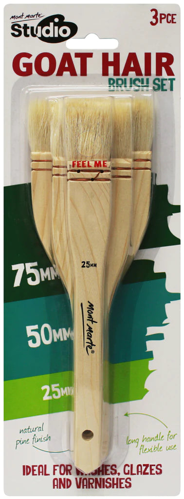 MONT MARTE GOAT HAIR BRUSH SET OF 3 PCS