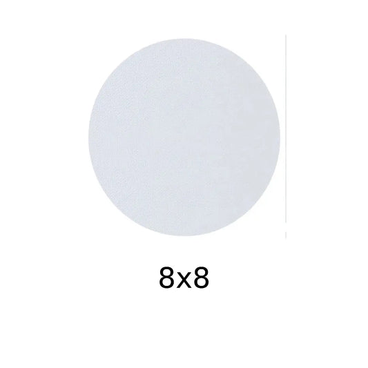 Premium White Round Canvas — 8×8 inches