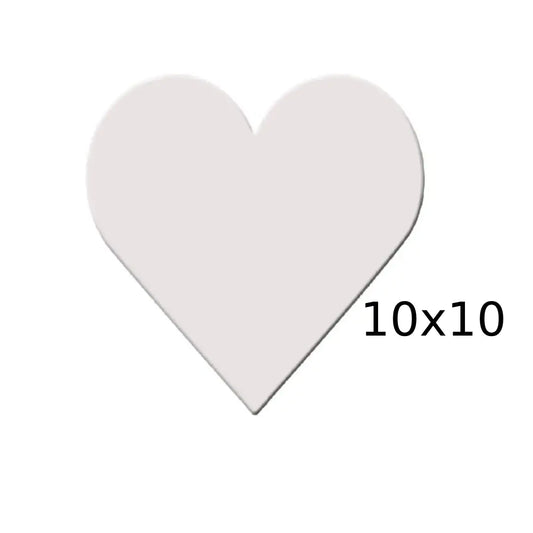 Premium White Heart Canvas — 10×10 inches