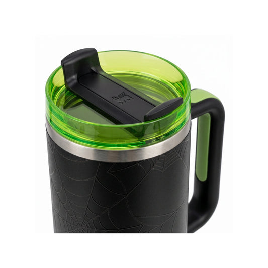 Stanley Quencher H2.0 Spider Web Tumbler 40oz - Black & Green Halloween Edition Insulated Travel Mug