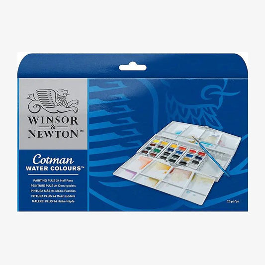 Winsor Newton Cotman Watercolor 24 colours Set Of 26 Piecesc(Include Original Brush and Pallet)