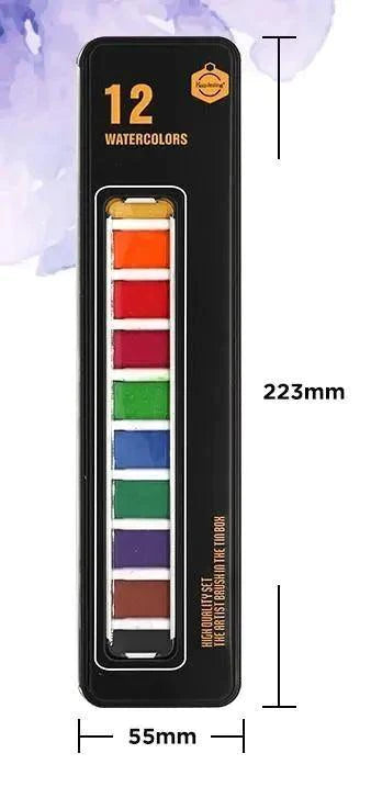 KEEP SMILING WATERCOLOR SET IN TIN BOX 12 COLORS