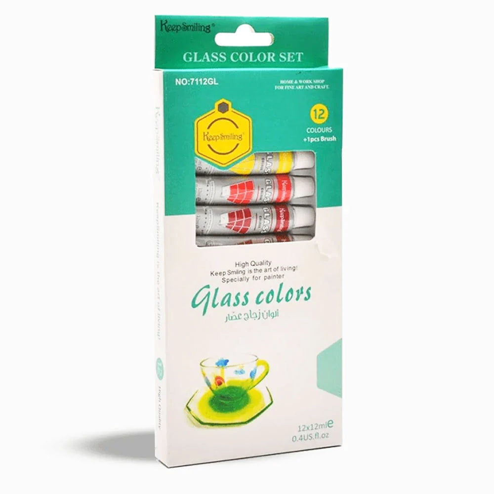 KEEP SMILING GLASS COLOURS PACK OF 12