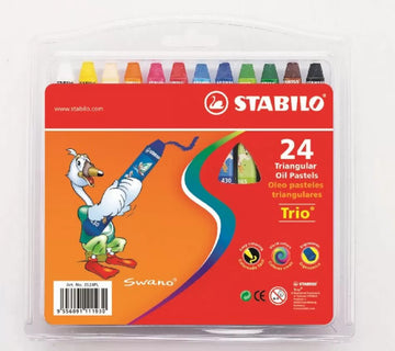 STABILO 24 COLOURS TRIANGULAR OIL PASTELS