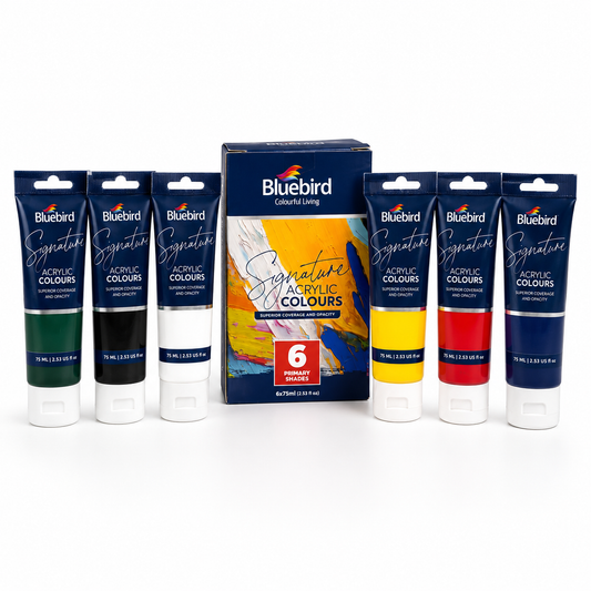 Bluebird Signature Acrylic Colours – Set of 6 Primary