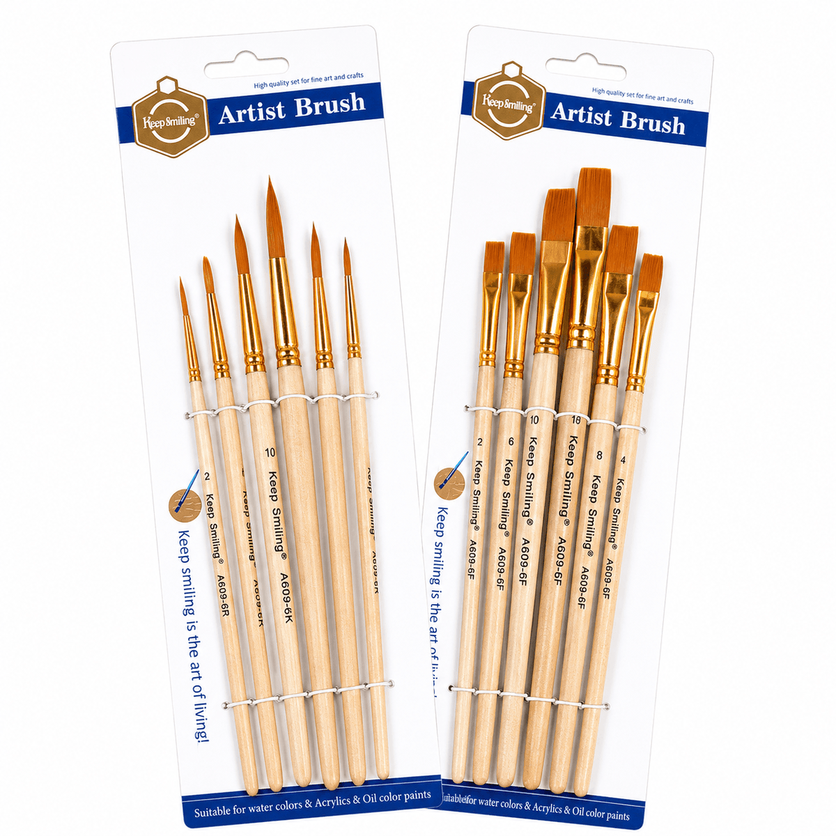 Keep Smiling Artist Brush Set of 6