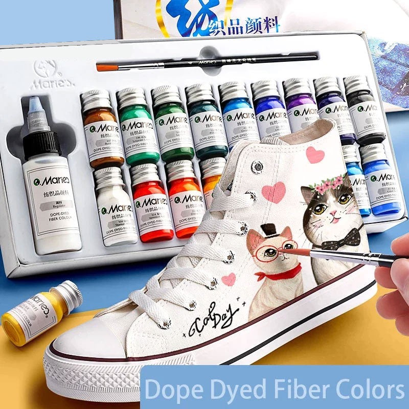 MARIES DOPE DYED FIBER COLOURS 12 COLOURS
