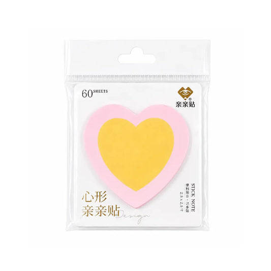 Heart Shape Sticky Notes — 60 Sheets