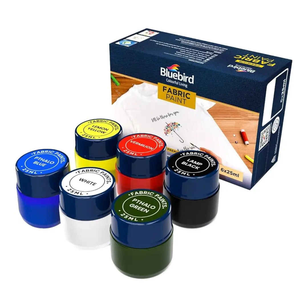 Bluebird Fabric Paints 25ml Set of 6
