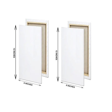 Premium White Rectangle Canvas — 6×12 inches