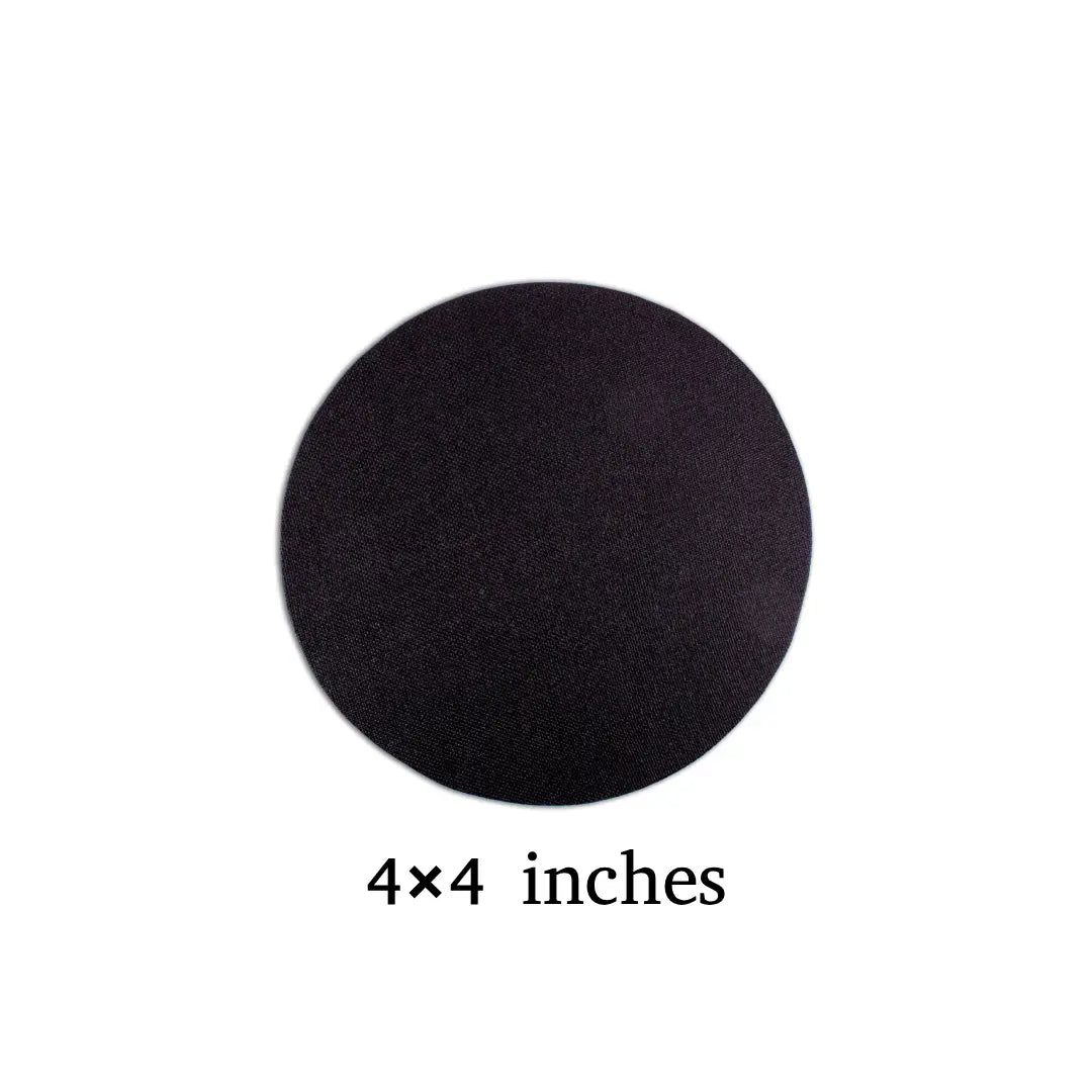 Premium Black Round Canvas — 4×4 inches