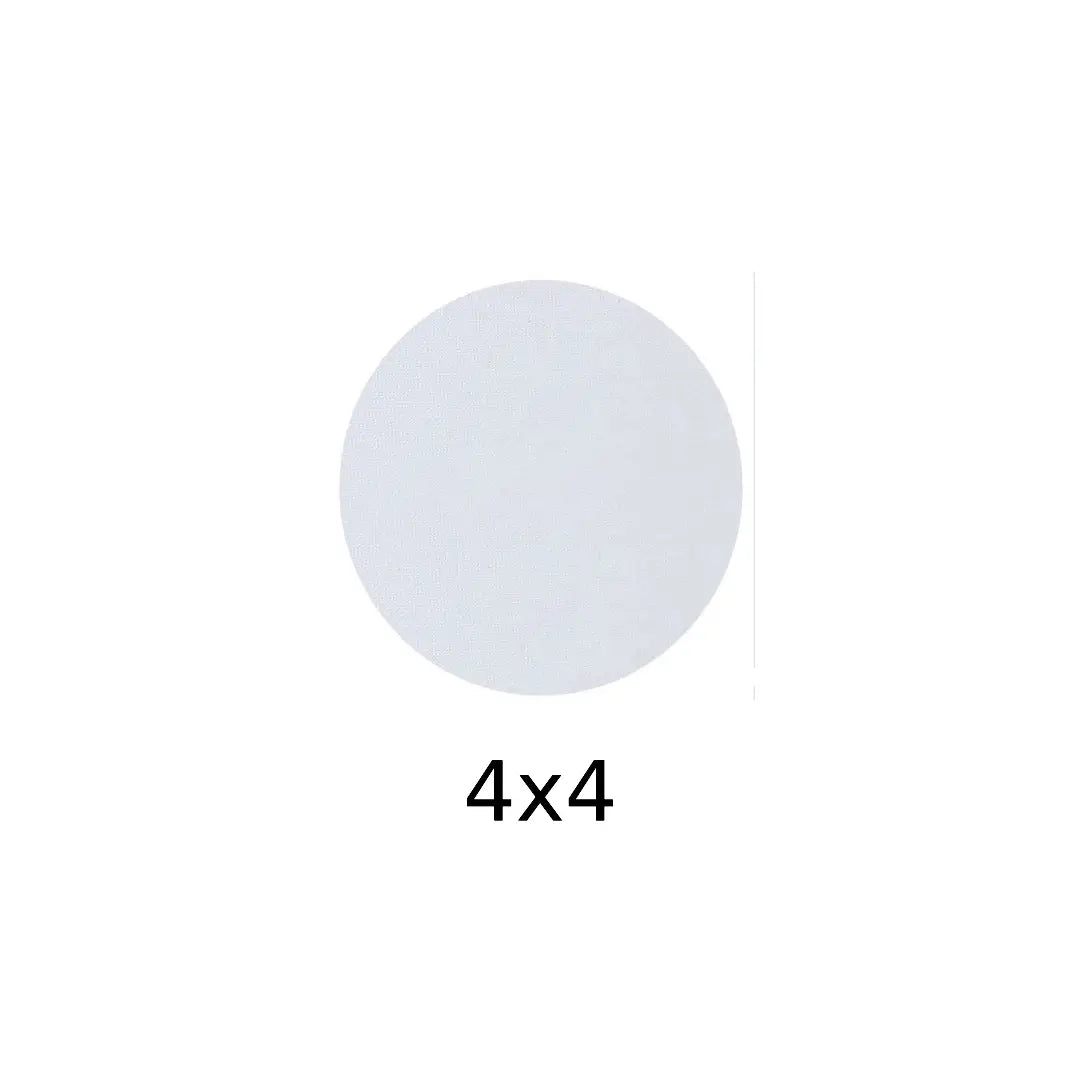 Premium White Round Canvas — 4×4 inches