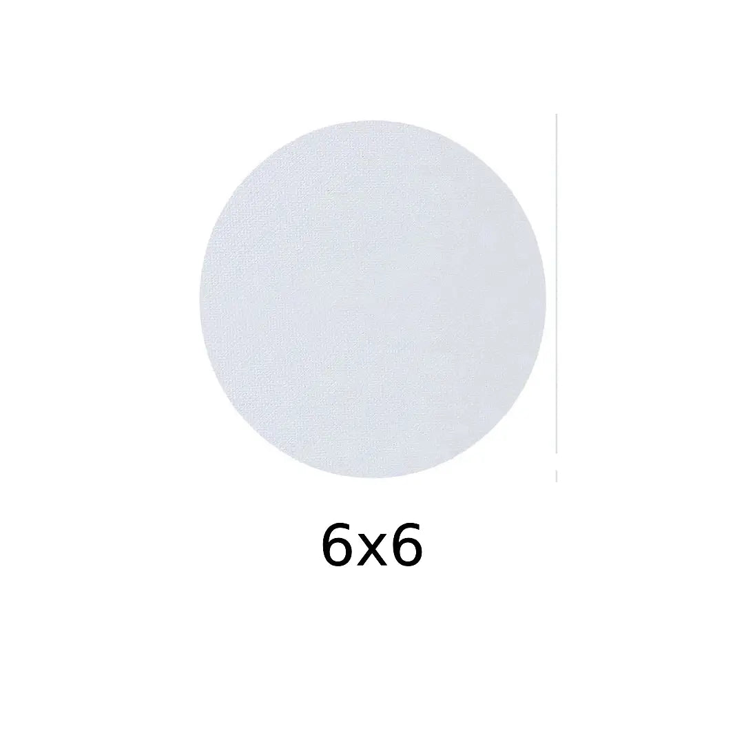 Premium White Round Canvas — 6×6 inches