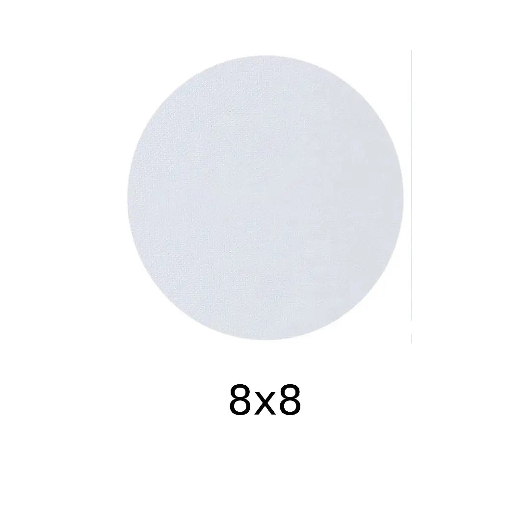 Premium White Round Canvas — 8×8 inches