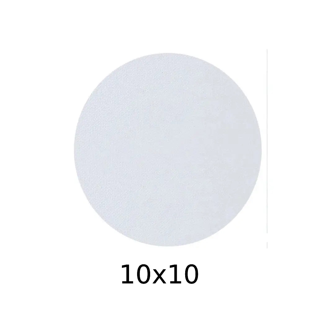 Premium White Round Canvas — 10×10 inches