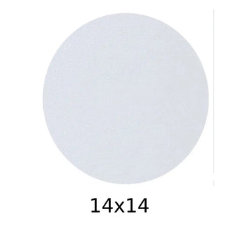 Premium White Round Canvas — 14×14 inches
