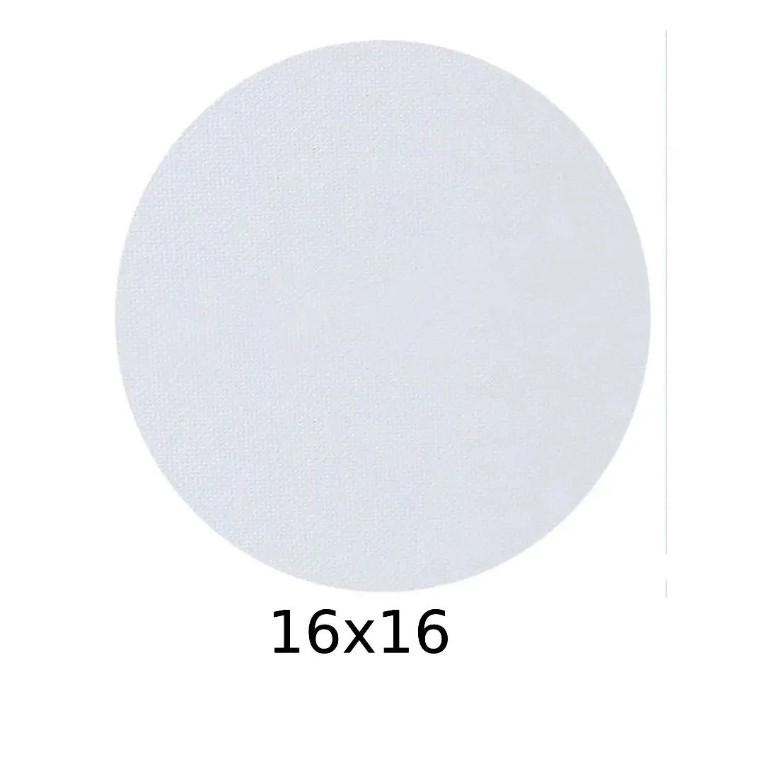 Premium White Round Canvas — 16×16 inches