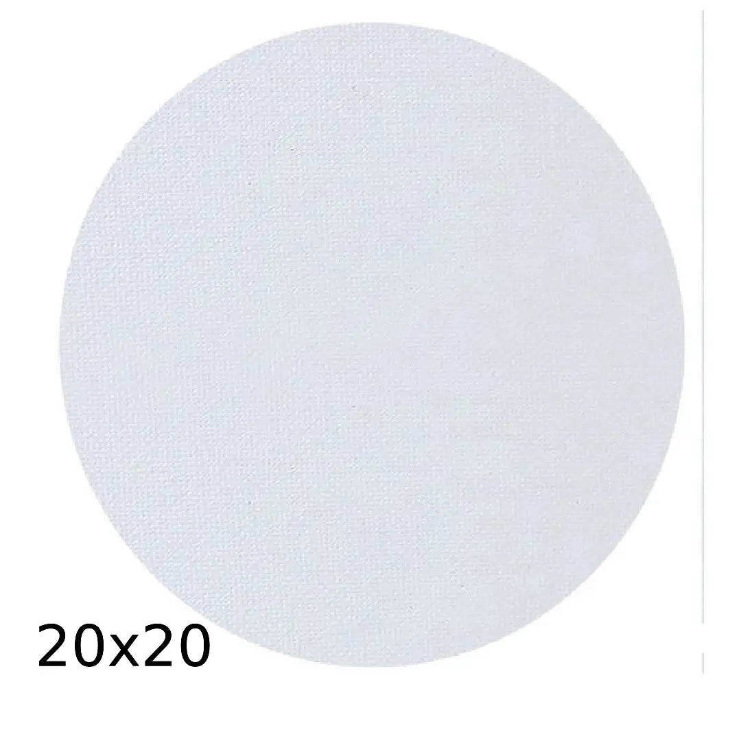 Premium White Round Canvas — 20×20 inches