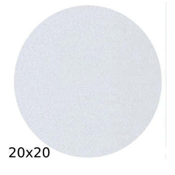Premium White Round Canvas — 20×20 inches