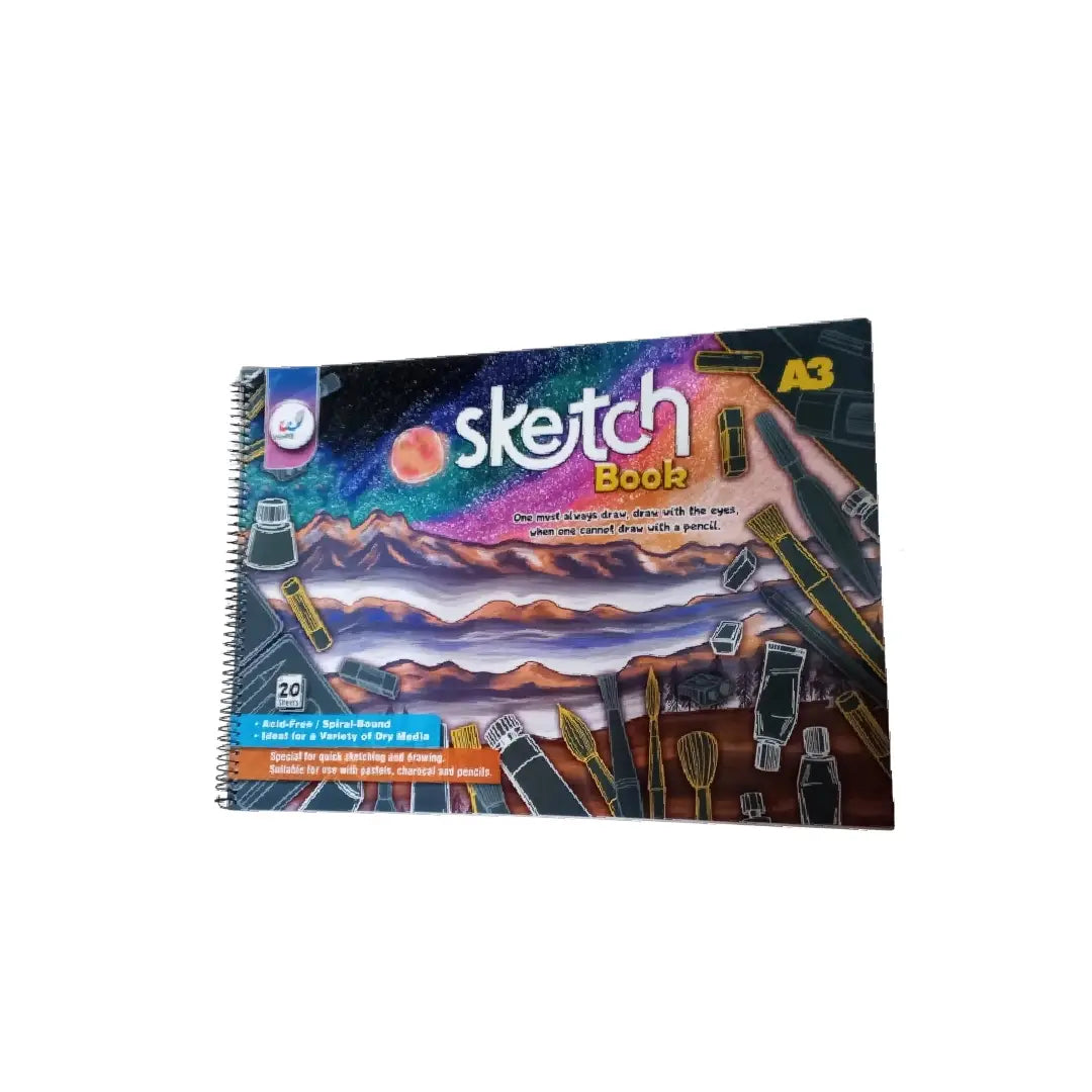 Sketch Book A3 — Landscape Spiral (20 Sheets)