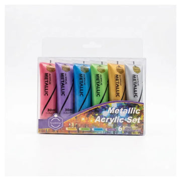 Keep Smiling Acrylic Colours Metallic Set of 6