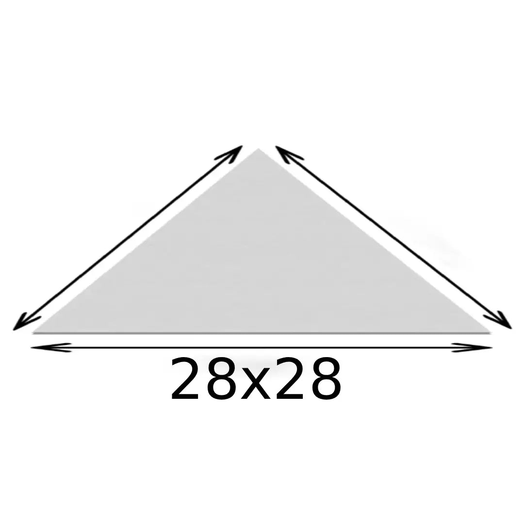 White Triangle Canvas — 28×28 inches