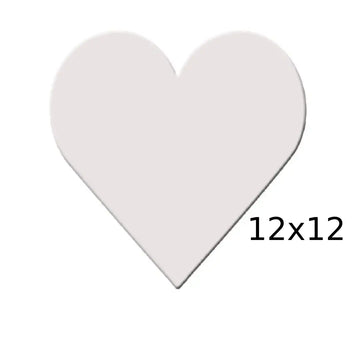 Premium White Heart Canvas — 12×12 inches