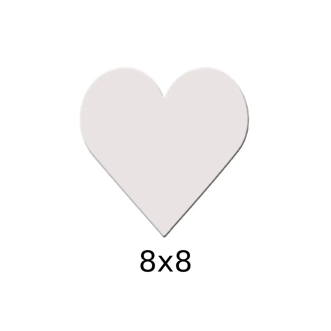 Premium White Heart Canvas — 8×8 inches