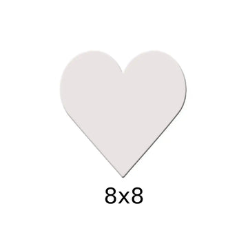 Premium White Heart Canvas — 8×8 inches