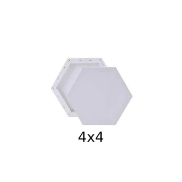 Premium White Hexagon Canvas — 4×4 inches
