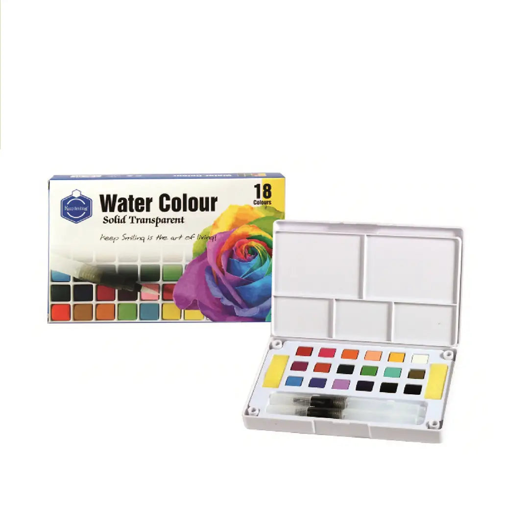 Keep Smiling Water Colour Solid Transparent Set of 18