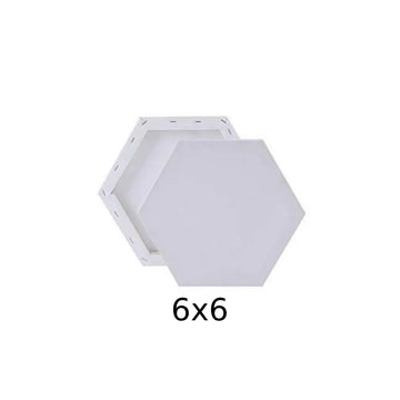 Premium White Hexagon Canvas — 6×6 inches