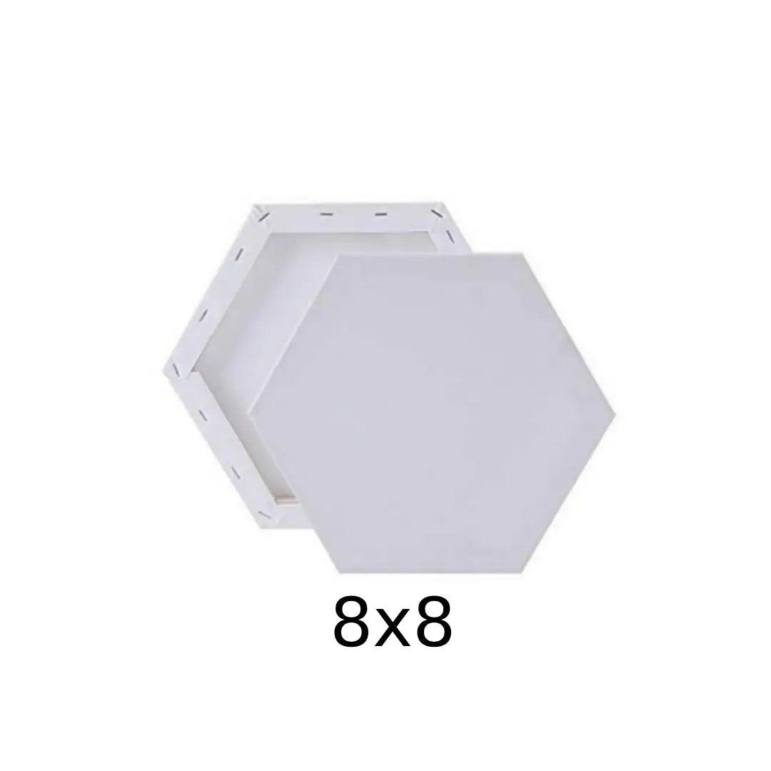 Premium White Hexagon Canvas — 8×8 inches
