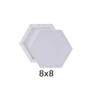 Premium White Hexagon Canvas — 8×8 inches