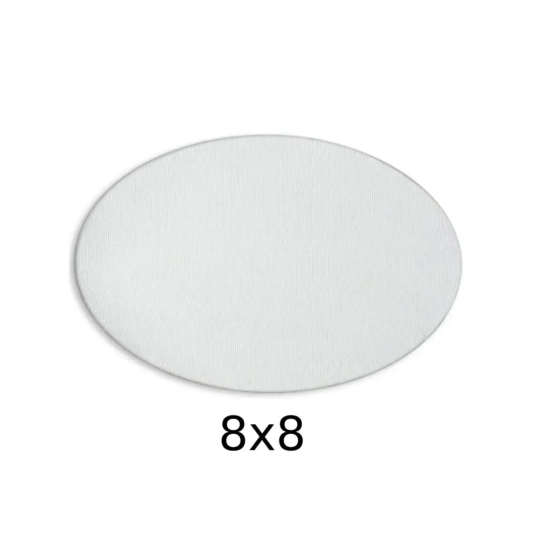 Premium White Oval Canvas — 8×8 inches