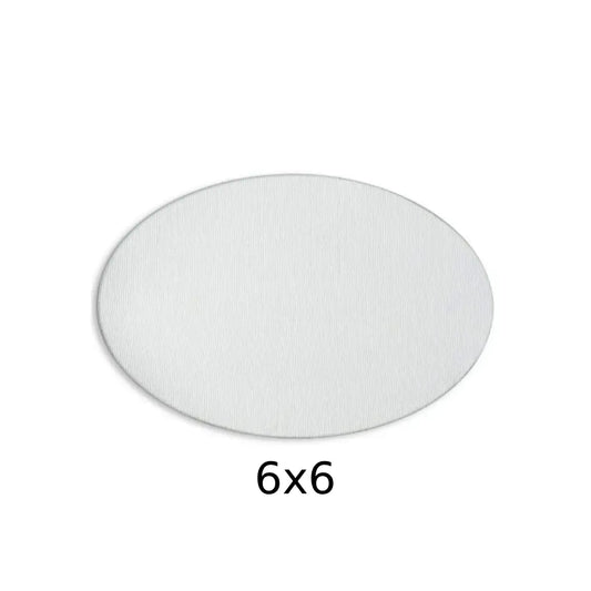 Premium White Oval Canvas — 6×6 inches
