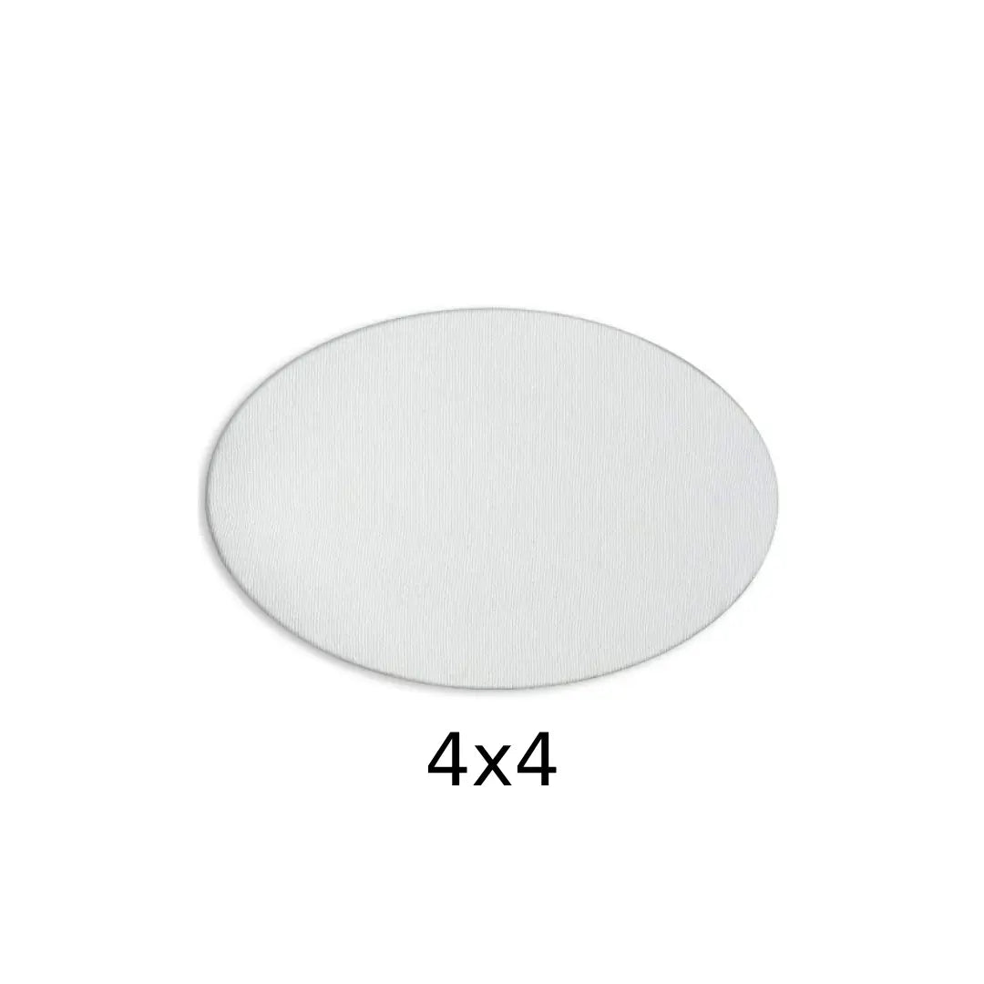 Premium White Oval Canvas — 4×4 inches