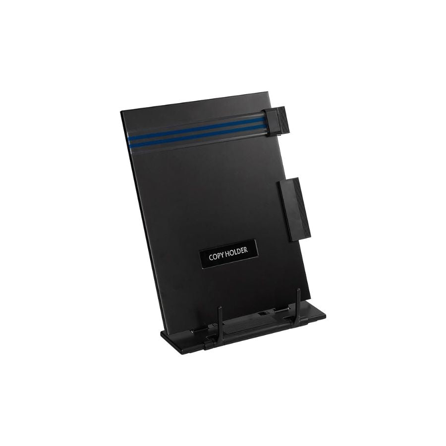 Copy Holder Easel - Portable Document Holder Reading Stand - Adjustable Steel Computer Paper Holder Typing Stand with Removable Clip & Line Guide, Fits Letter-Size Sheets, 9 x 12.5 x 6 Inches