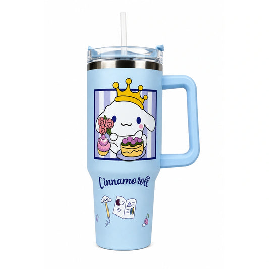 Cinnamoroll 40oz Stainless Steel Insulated Tumbler with Handle & Straw – Blue