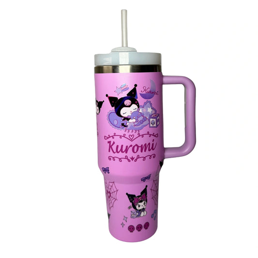 Kuromi 40oz Stainless Steel Insulated Tumbler with Handle & Straw