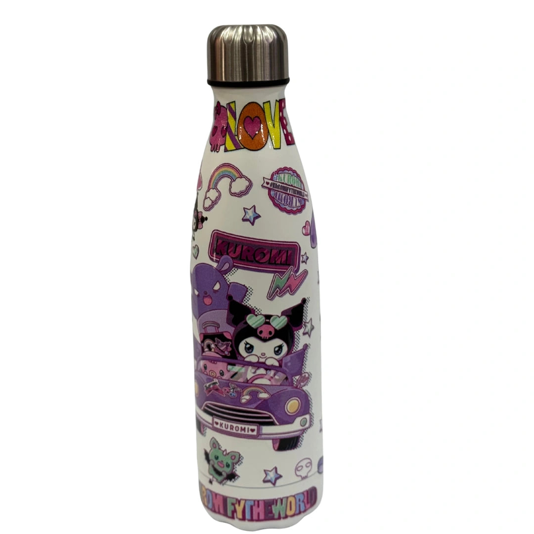 Kuromi Stainless Steel Water Bottle – Leakproof Insulated Flask for Kids & School