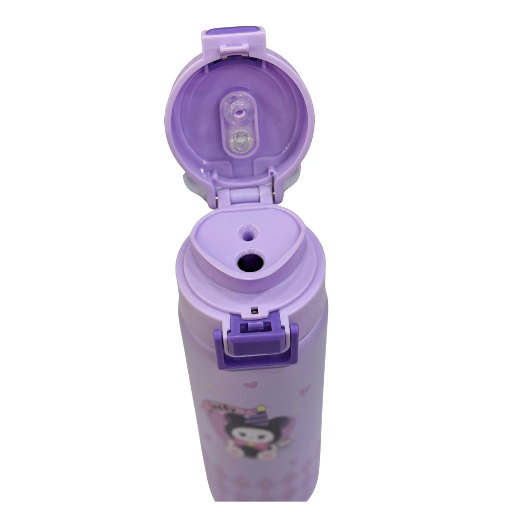 Cute Cartoon Dual Sipping Water Bottle with Straw & Direct Spout – Insulated Stainless Steel Kids Thermos Flask