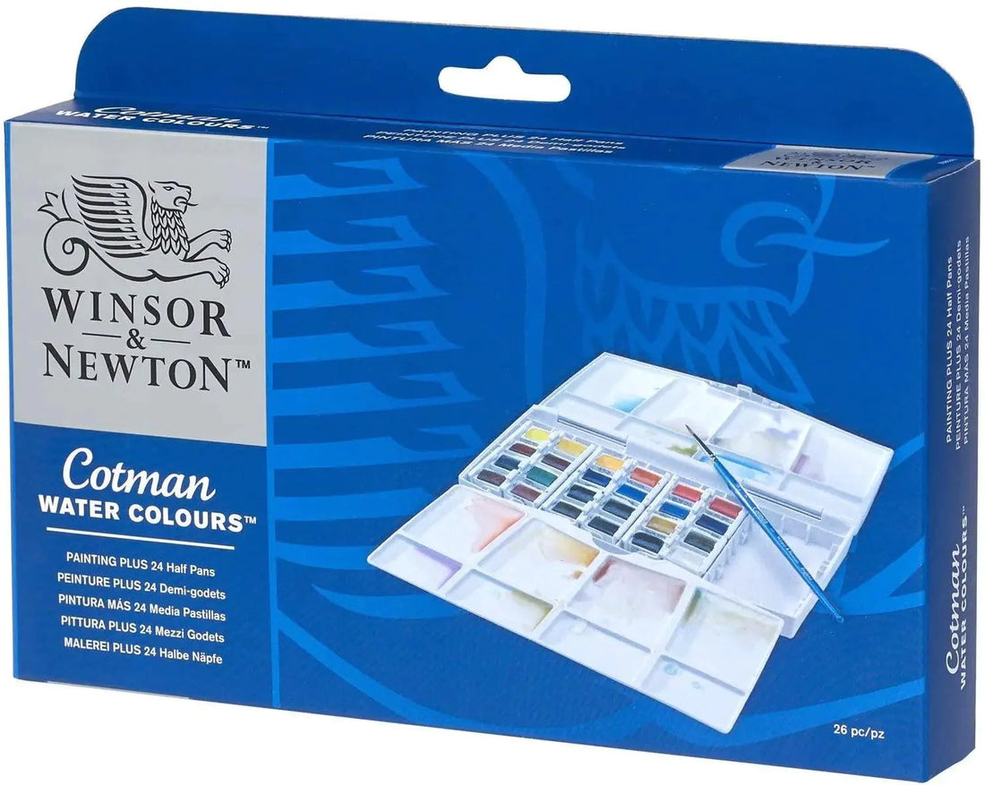 Winsor Newton Cotman Watercolor  24 colours Set Of 26 Piecesc(Include Original Brush and Pallet)