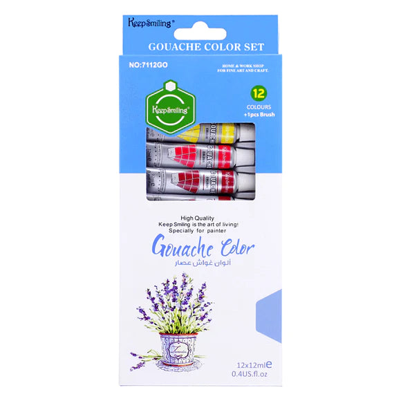 KEEP SMILING GOUACHE COLOUR PACK OF 12