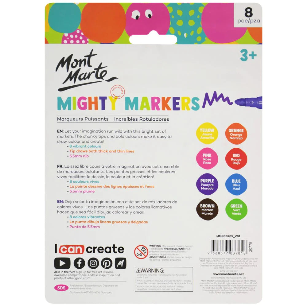 MONT MARTE MIGHTY MARKERS PACK OF 8 PCS