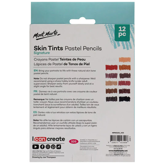 MONT MARTE Skin Tints Pastel Pencils Signature 12pc