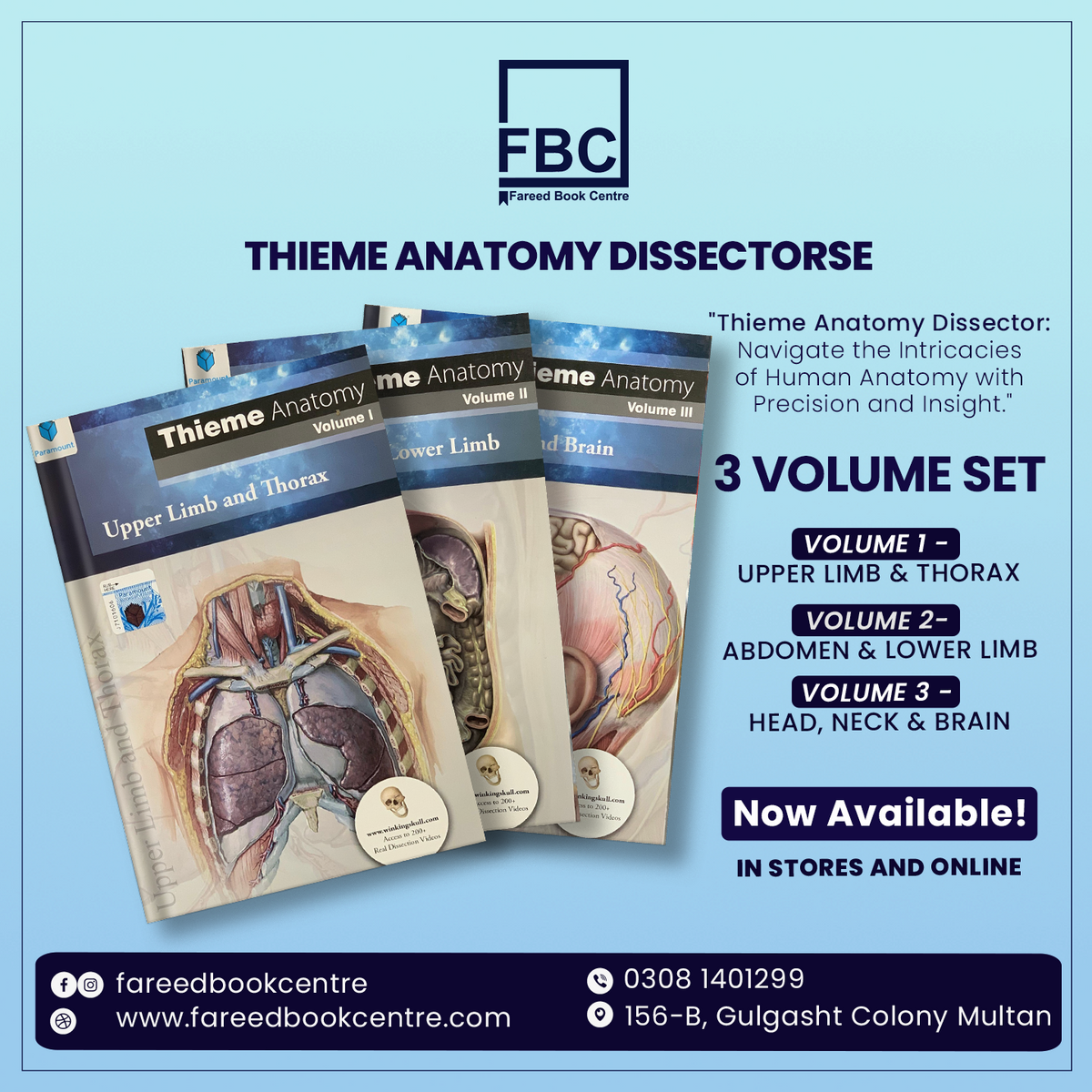 THIEME ANATOMY DISSECTORSE 3 VOLS SET BY VISHRAM SINGH